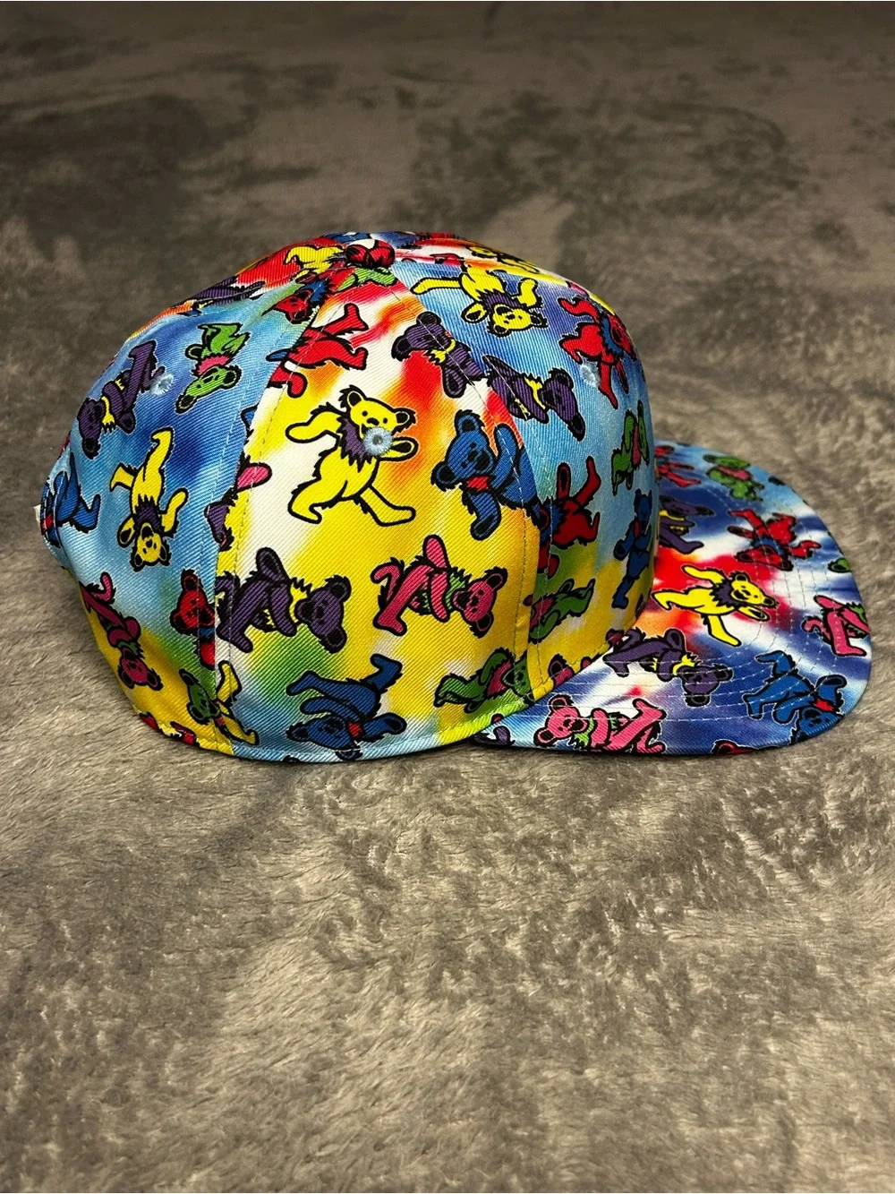 GRATEFUL DEAD Jerry Garcia DANCING BEAR Allover Print SnapBack Hat 2022 Cap